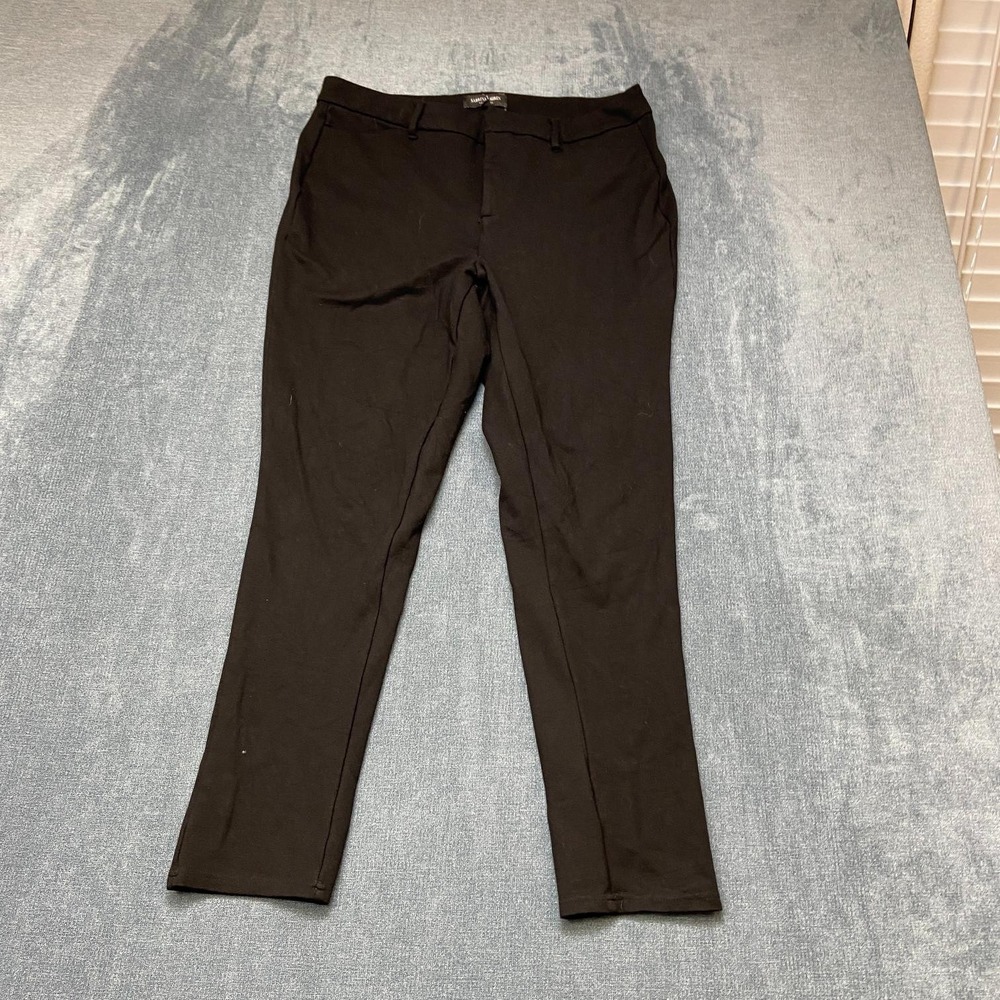 Sabrina Lauren Pants Womens Large Black Rayon Stretch High Rise Straight Leg